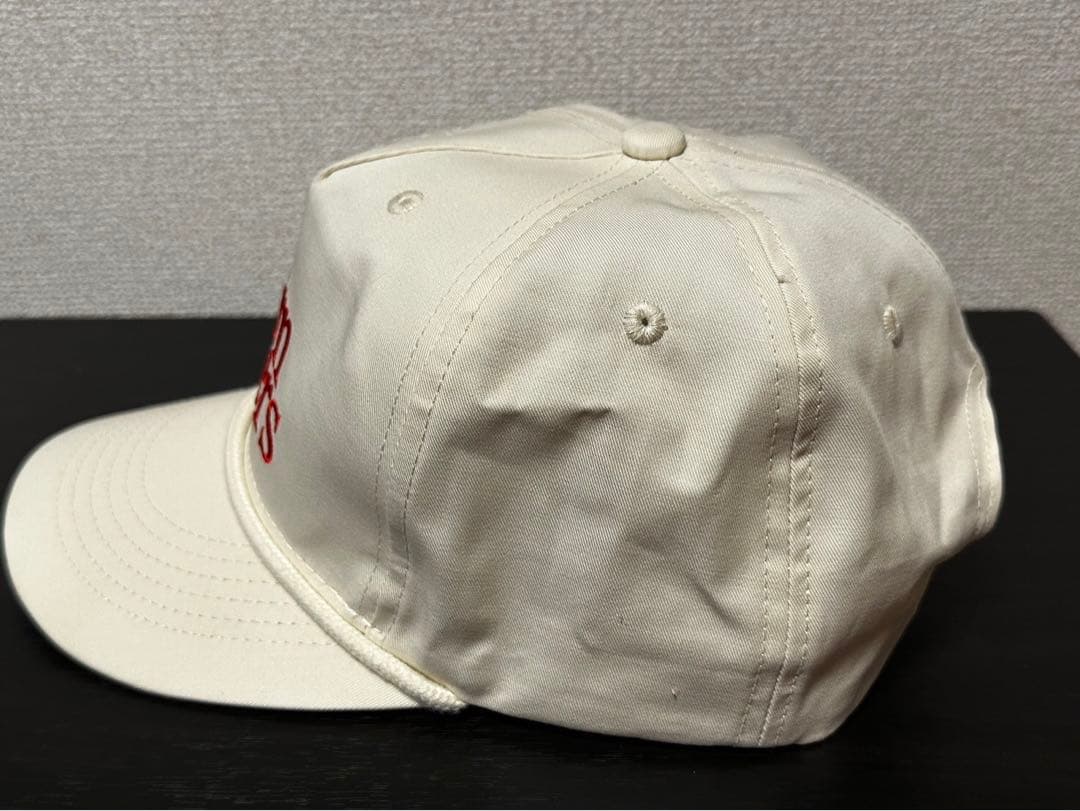 山田蓮　Born Losers 刺繍ロゴ キャップ ホワイト　古着　cap