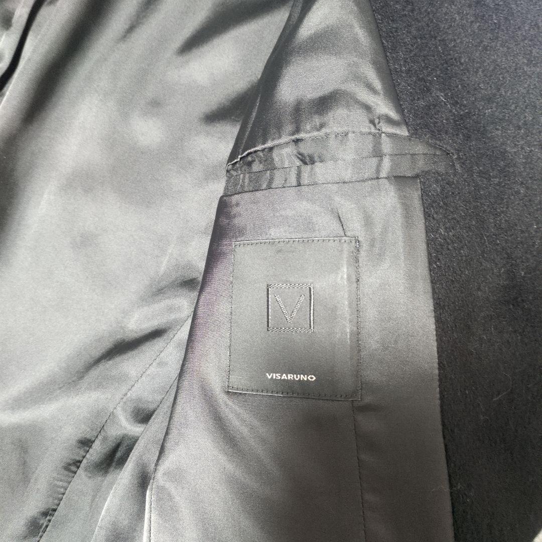 VISARUNO ロング ウールコート 黒