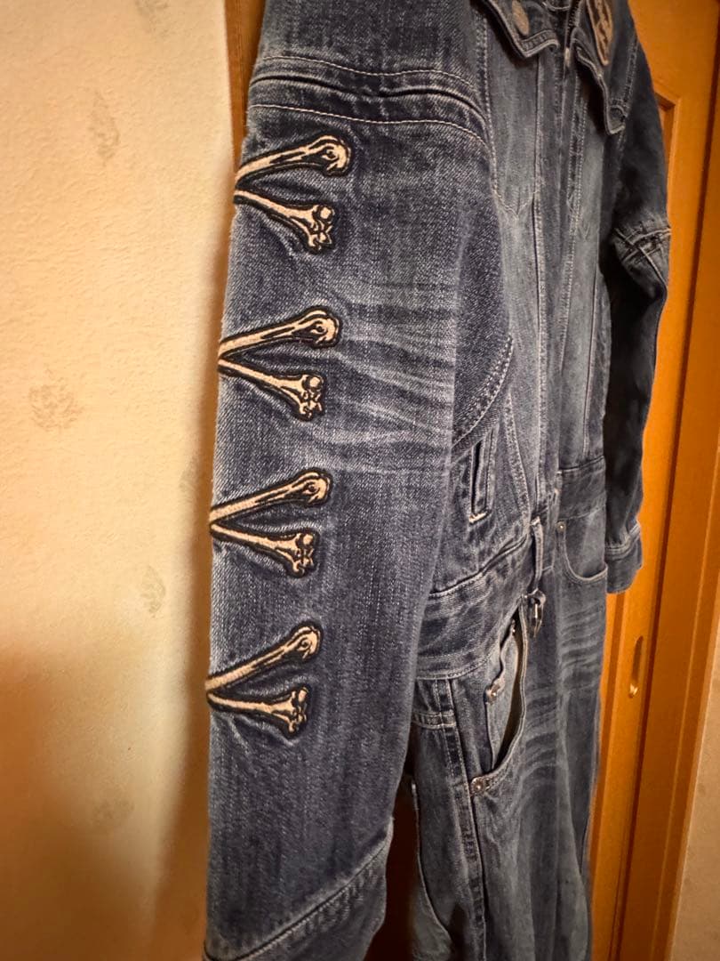 Vanson デニムオールインワン　スカルデザイン