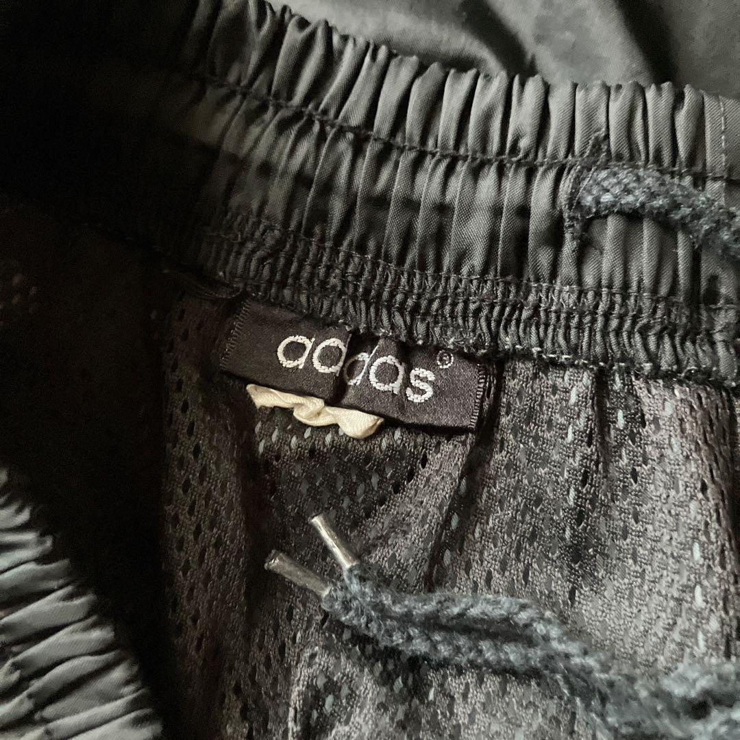 極太90s old adidas バギーナイロントラックパンツ 豪華刺繍 B系