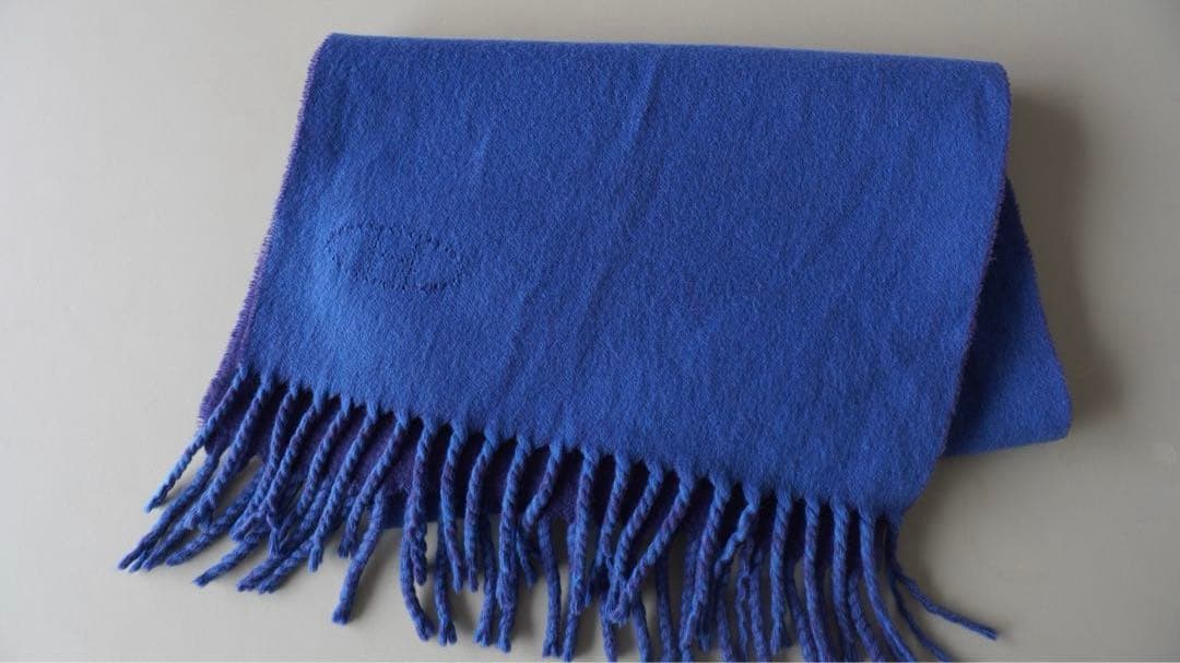 【希少】HERMES エルメス　エヴリン　カシミヤ100% マフラー　バイカラー