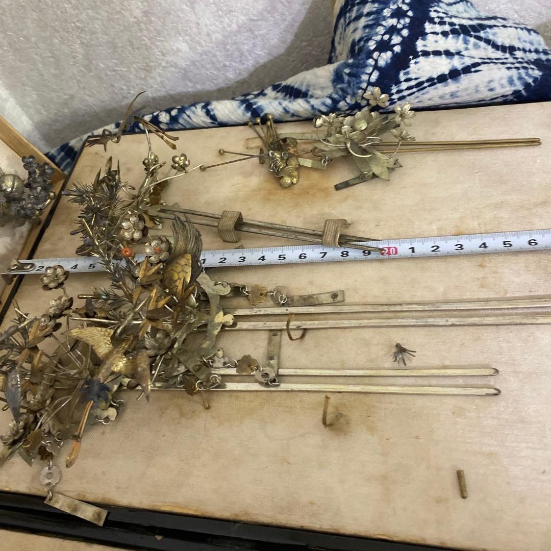 クリスマスセール　櫛細工　珊瑚　鶴亀