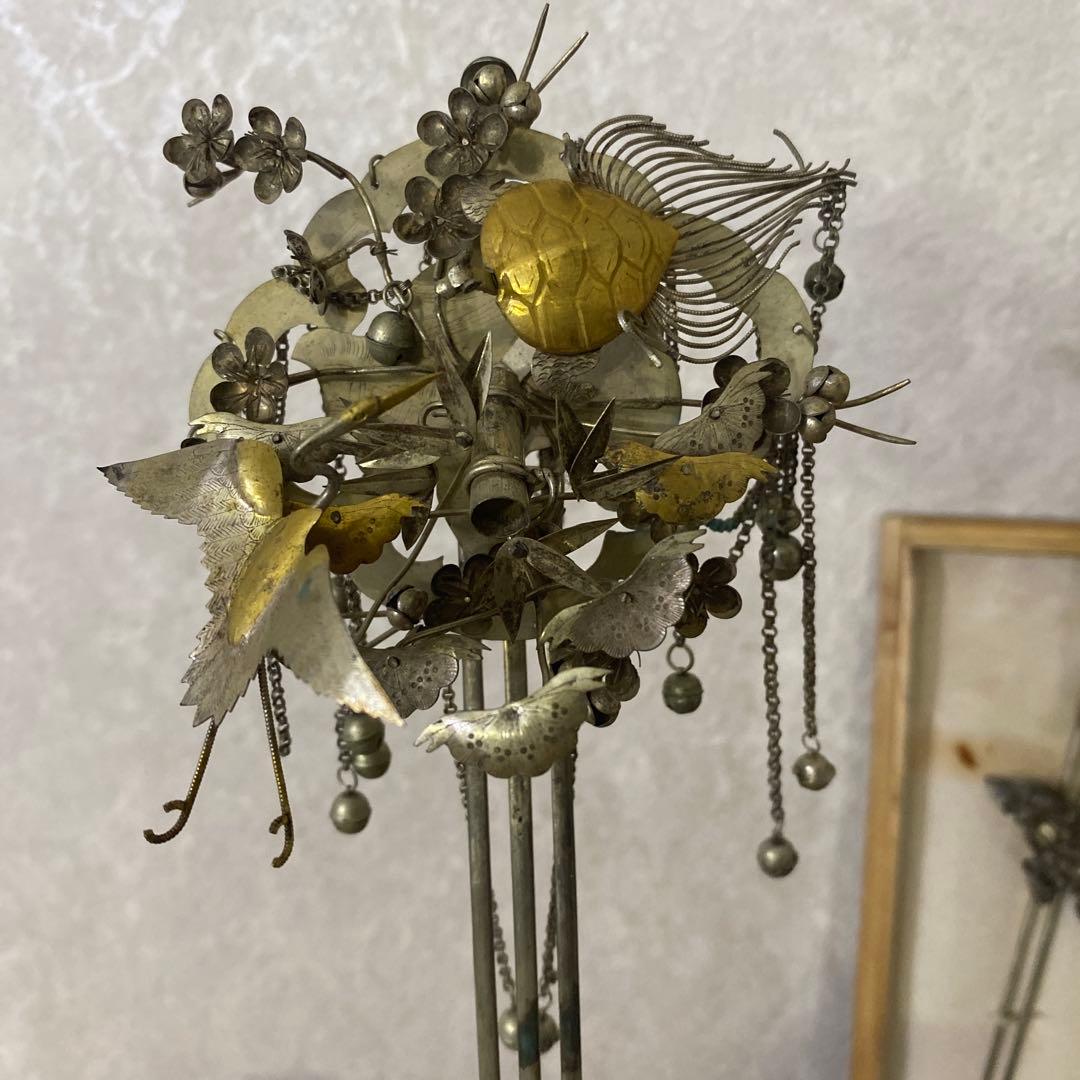 クリスマスセール　櫛細工　珊瑚　鶴亀