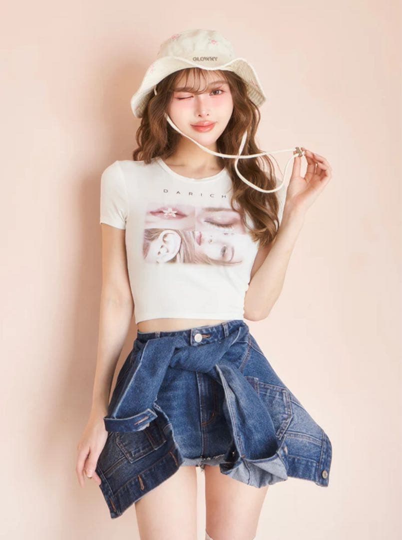 Darich♡新品ドッキングデザインデニムショートパンツ【Ｓ】