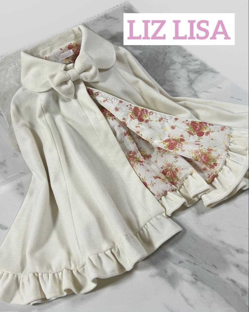 は*け様 《未使用》LIZ LISA Fsize ポンチョ ケープ コート リボ