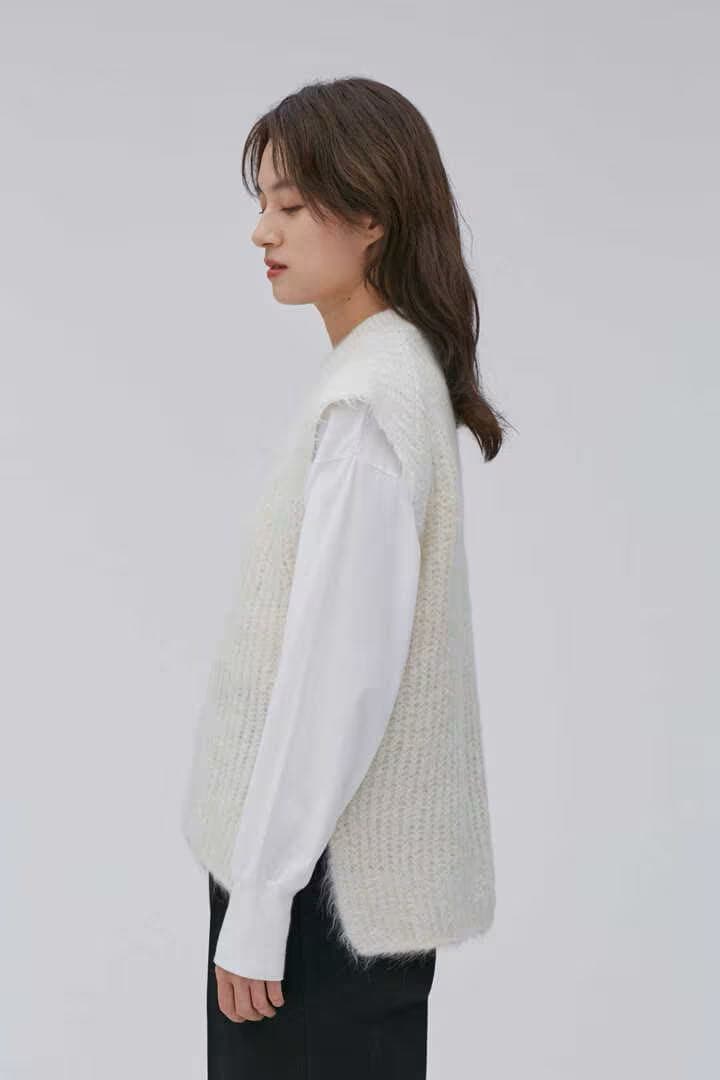 【ATON】ALPACA FUR　Ｖネックベスト