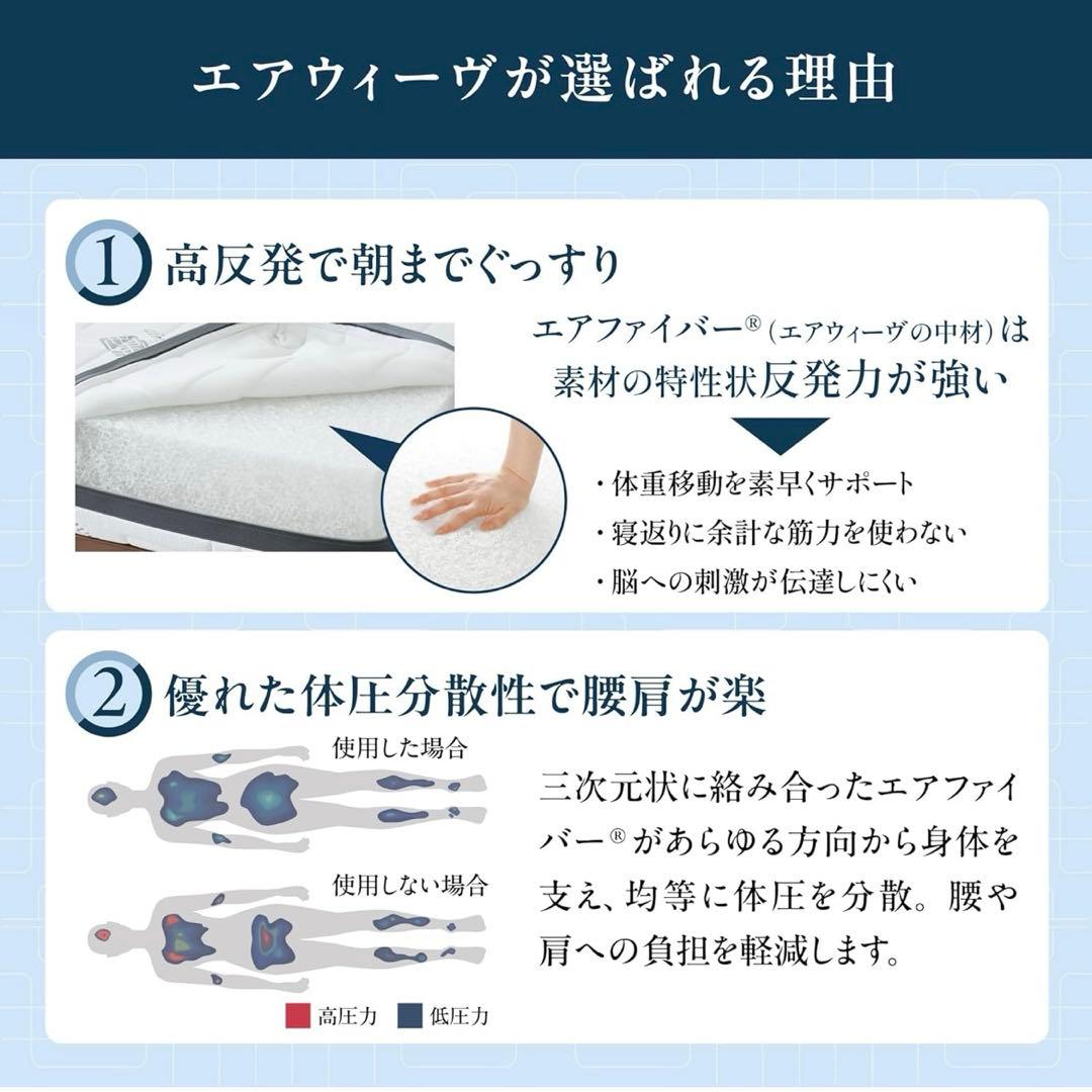 エアウィーヴ 02 セミダブル マットレス 高反発 三つ折り 洗える