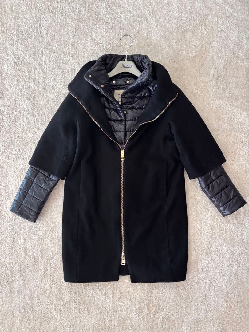 HERNO ヘルノ ウールコート 38 ブラック