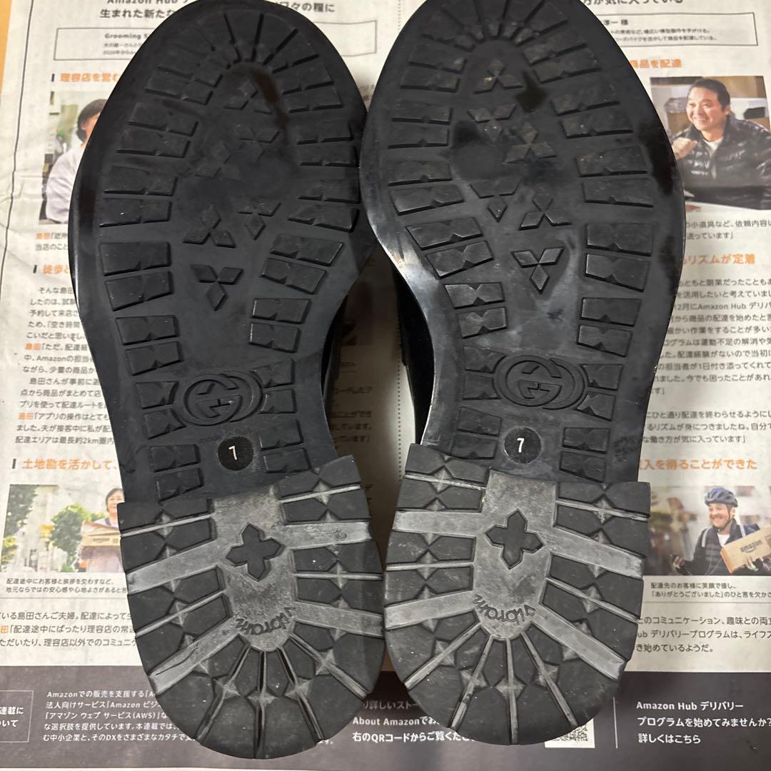 GUCCI レインシューズ　ラバー素材　ホースビット付きローファー　サイズ7