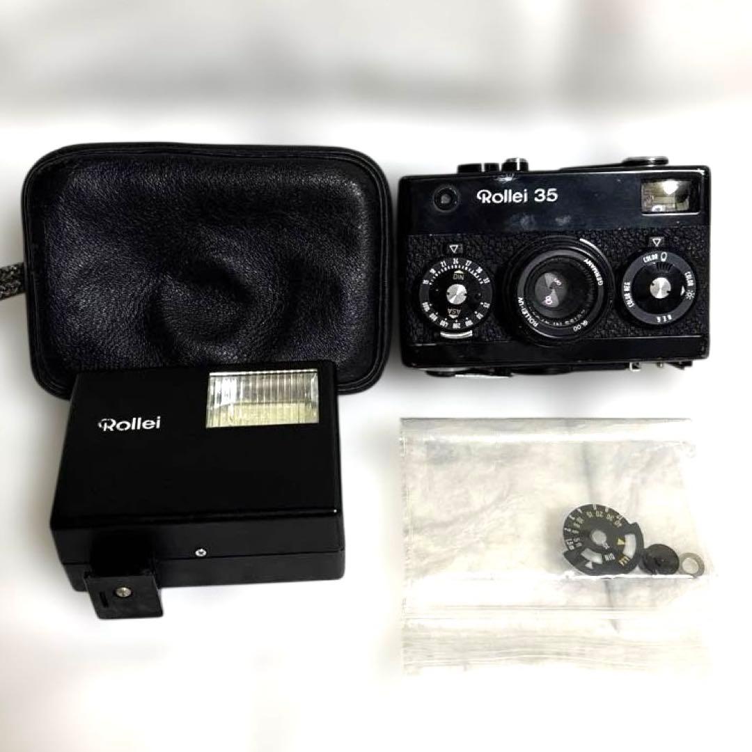 Rollei 35 コンパクトフィルムカメラ ストロボ、UVフィルターセット