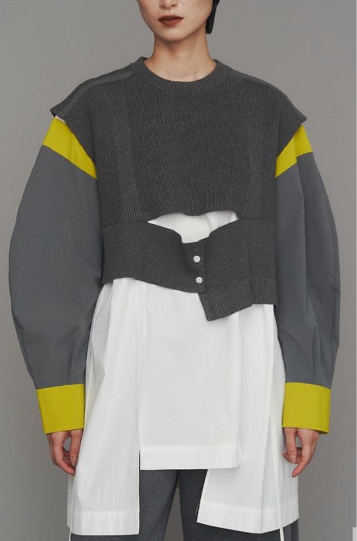 UN3D【新品】KNIT VEST DOCKING SHIRT38