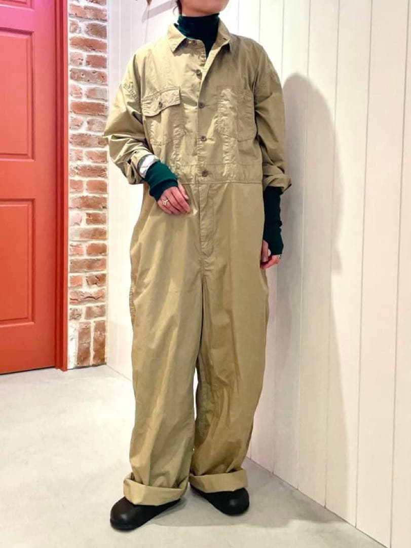 BEAMS BOY ビームスボーイ　ビックワークオールインワン　ベージュ