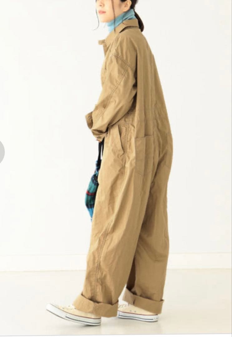 BEAMS BOY ビームスボーイ　ビックワークオールインワン　ベージュ