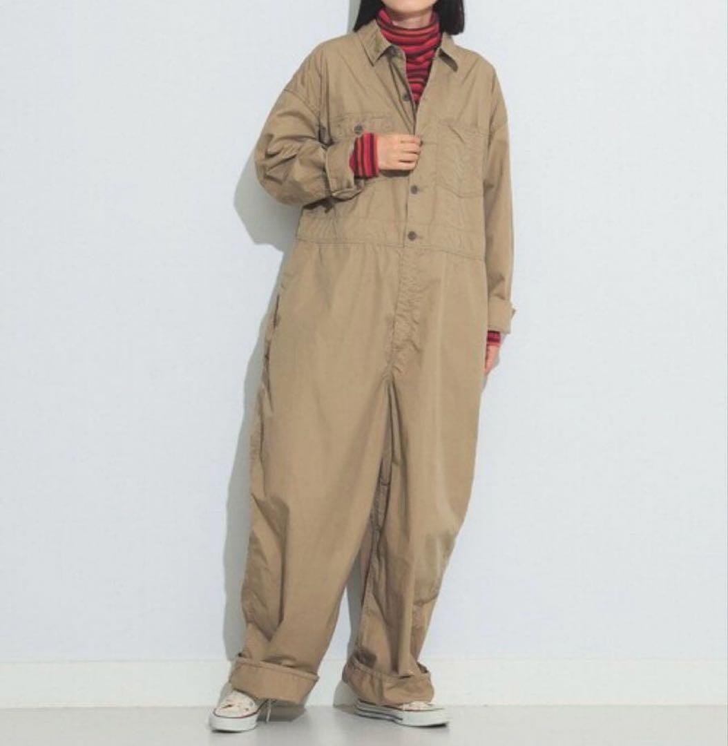 BEAMS BOY ビームスボーイ　ビックワークオールインワン　ベージュ
