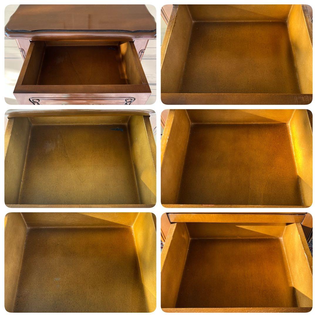 ヨーロピアン コンソールチェスト スリム 猫脚 鍵付属 ナチュラルブラウン