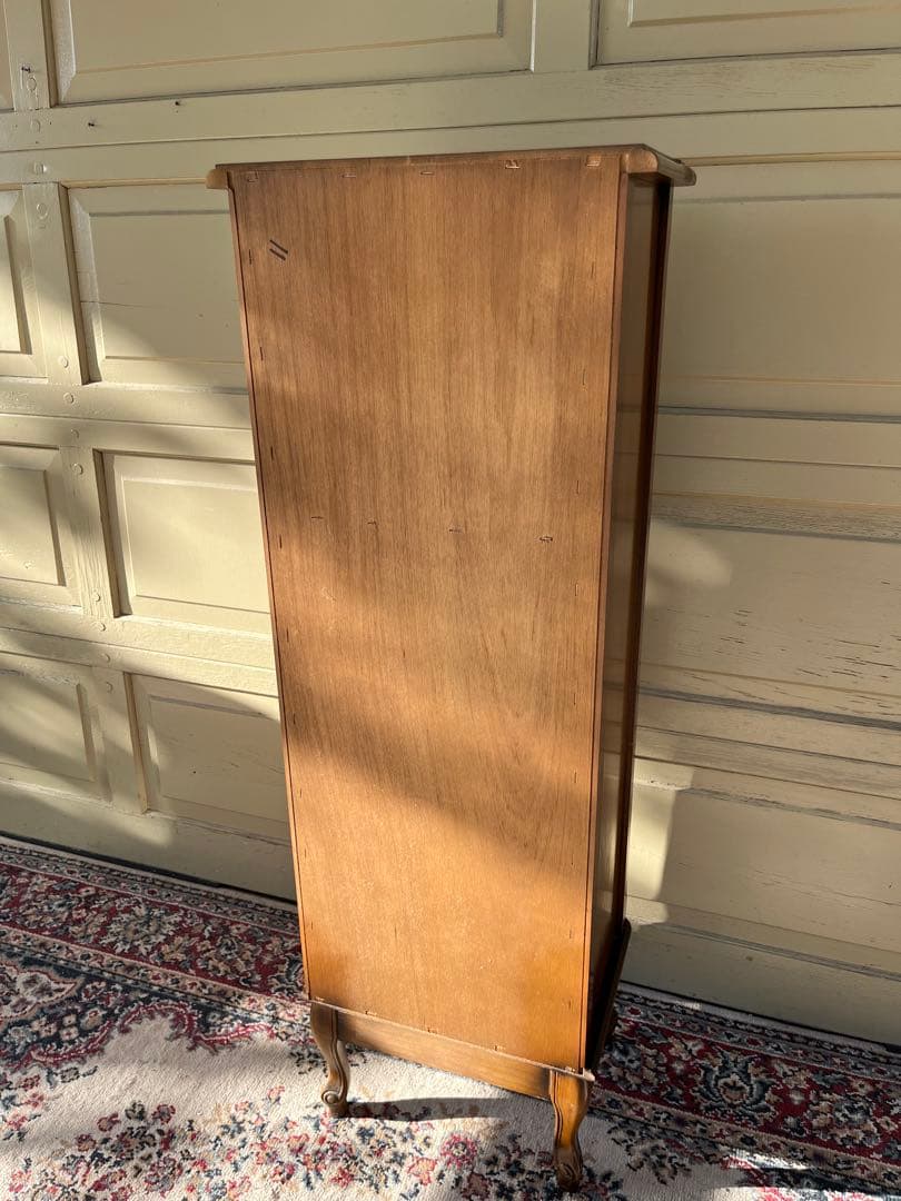 ヨーロピアン コンソールチェスト スリム 猫脚 鍵付属 ナチュラルブラウン