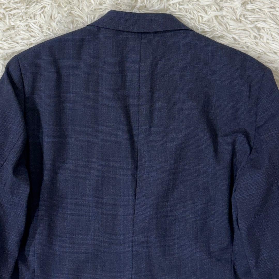 【最高級 ロロピアーナ】 SHIPS ジャケット グレンチェック ネイビー 48