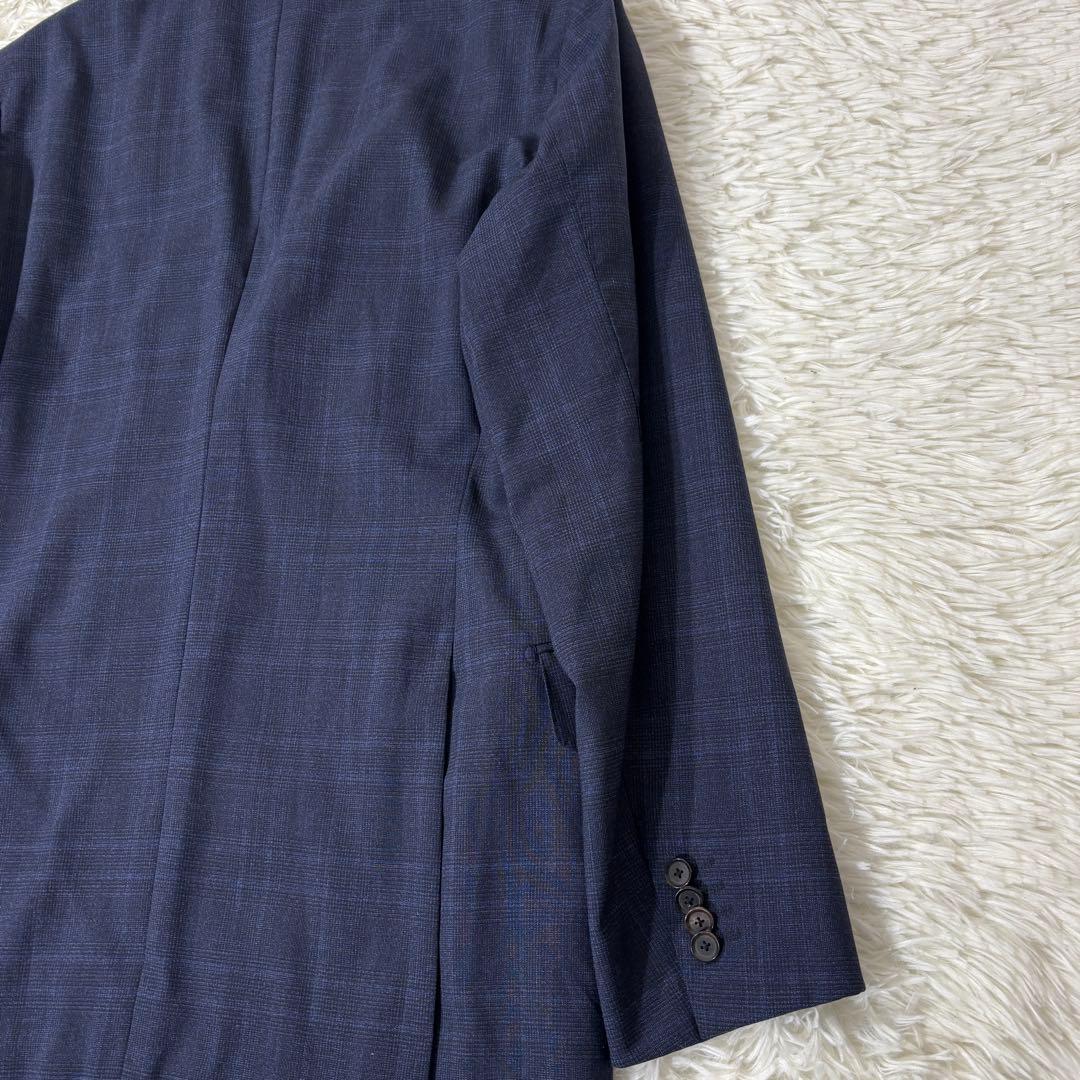 【最高級 ロロピアーナ】 SHIPS ジャケット グレンチェック ネイビー 48