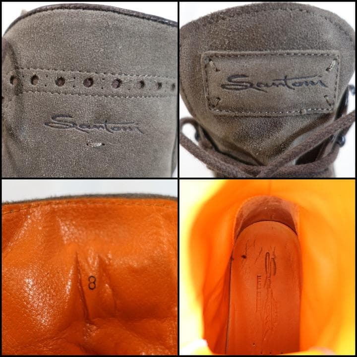 ★良品★サントーニ　スエード　レースアップブーツ　Santoni