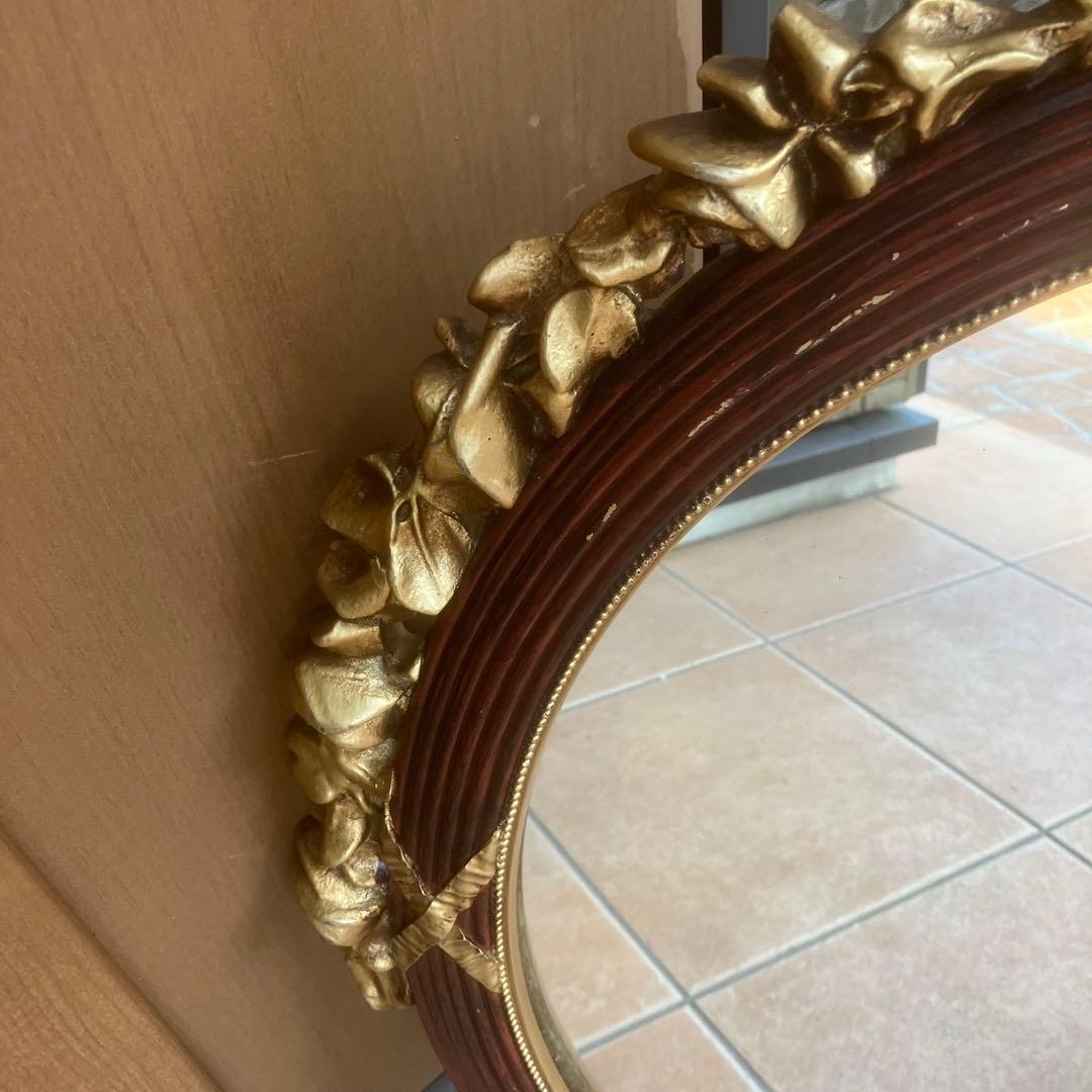 アンティークミラー 金彩色 イタリア製 ヴィンテージ 年代物 貴重品　ゴールド