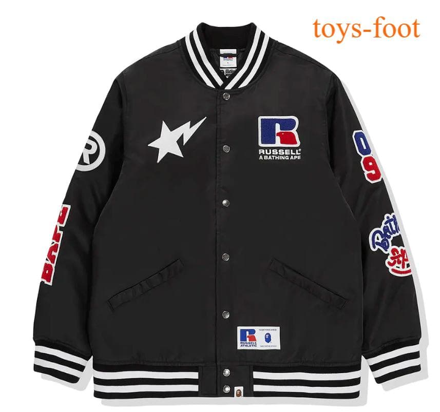 ジャケット・アウター BAPE RUSSELL COLLEGE VARSITY JACKET