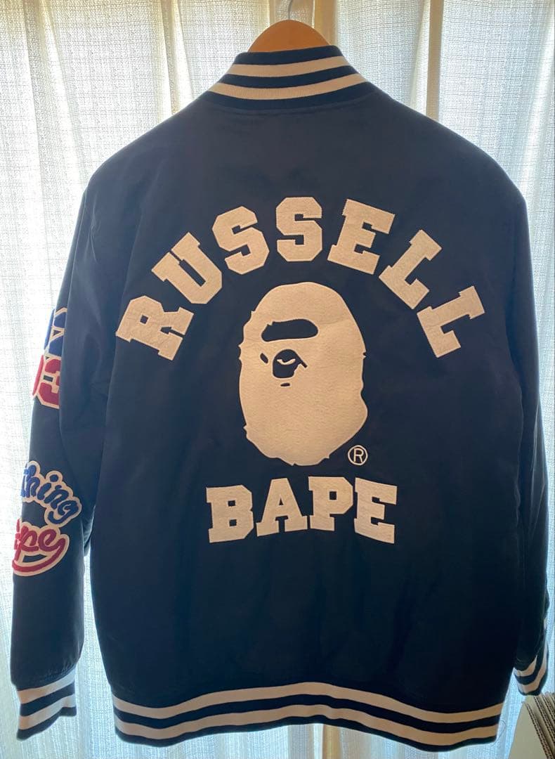 ジャケット・アウター BAPE RUSSELL COLLEGE VARSITY JACKET