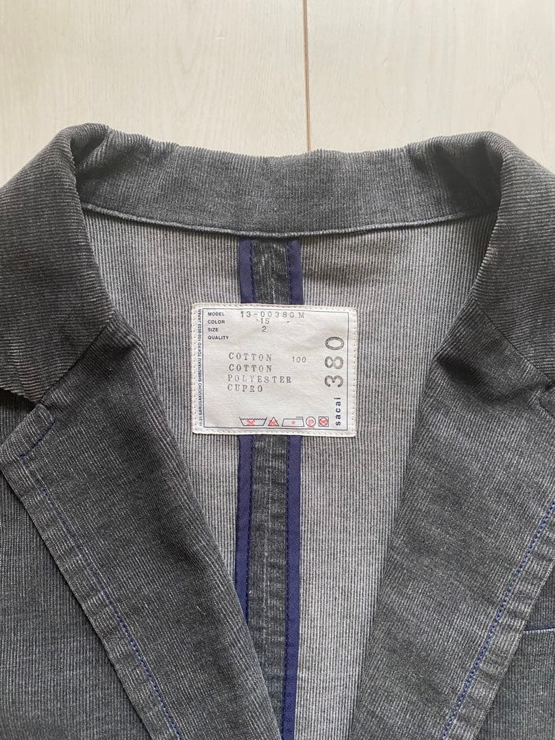 b*l様 sacai サカイ 13AW コーデュロイ チンストラップ テーラード