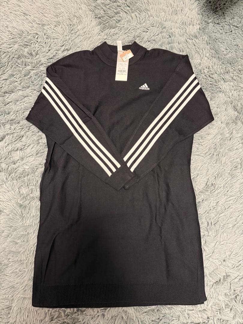 【新品】adidas スリーストライプス 長袖セーターワンピース DVS37