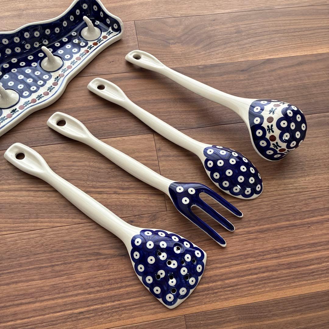 【新品】ポーリッシュポタリー キッチンツール＆ホルダー セット レア商品