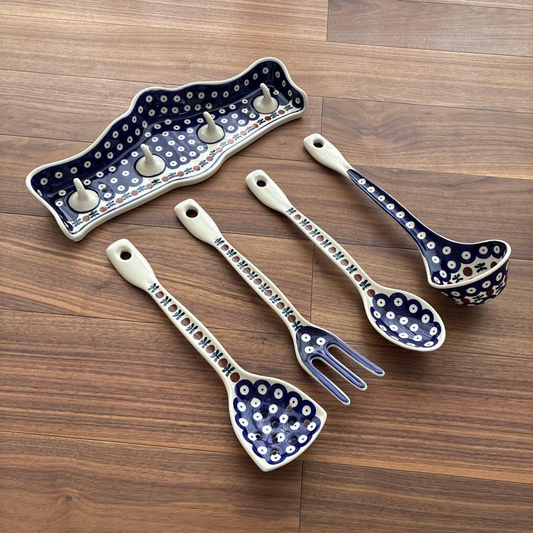 【新品】ポーリッシュポタリー キッチンツール＆ホルダー セット レア商品