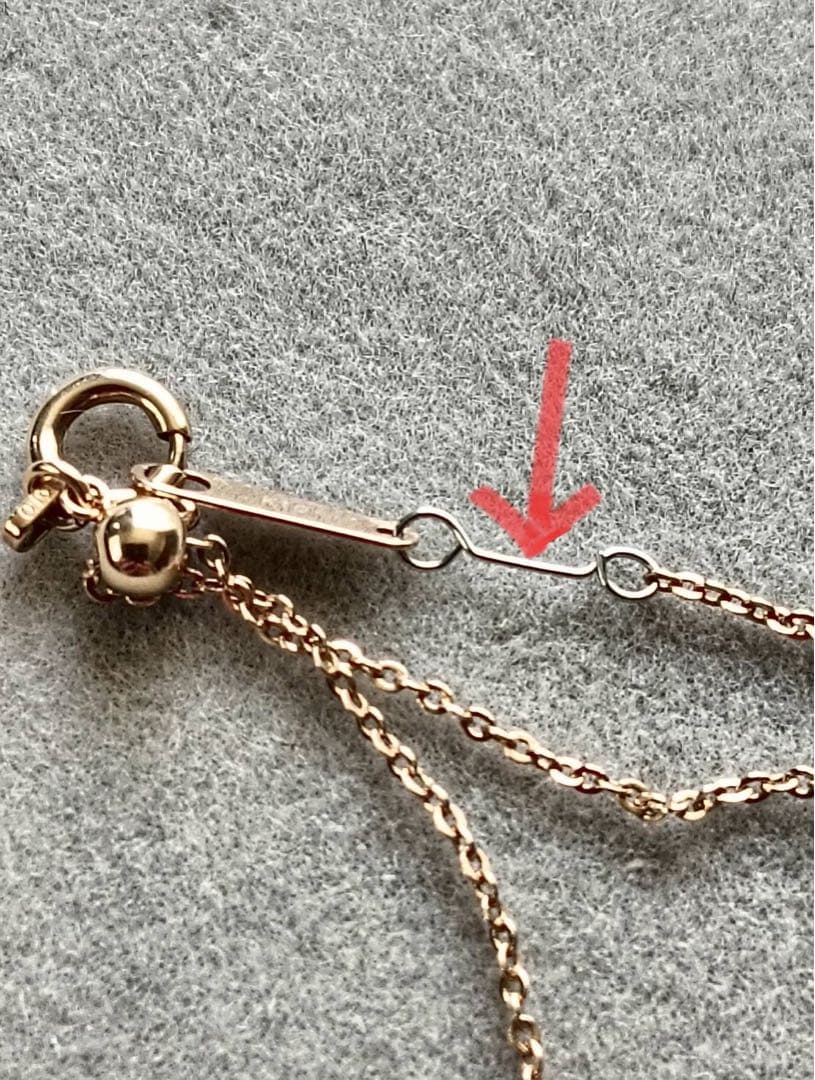 agete アガット K10 PG スライドアジャスターチェーン 50cm