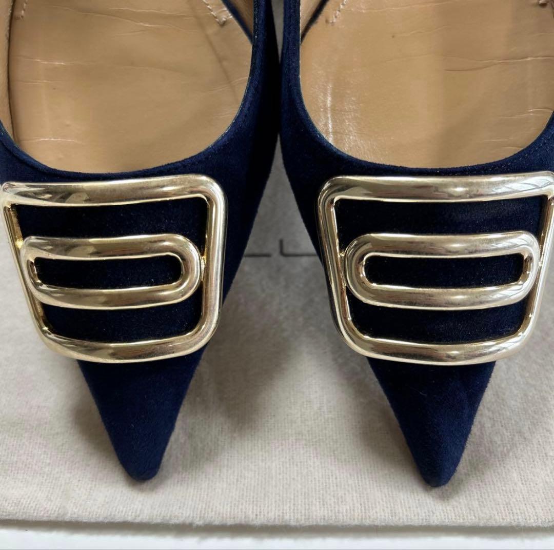 【超美品】PELLICO スエードネイビー ポインテッドトゥ