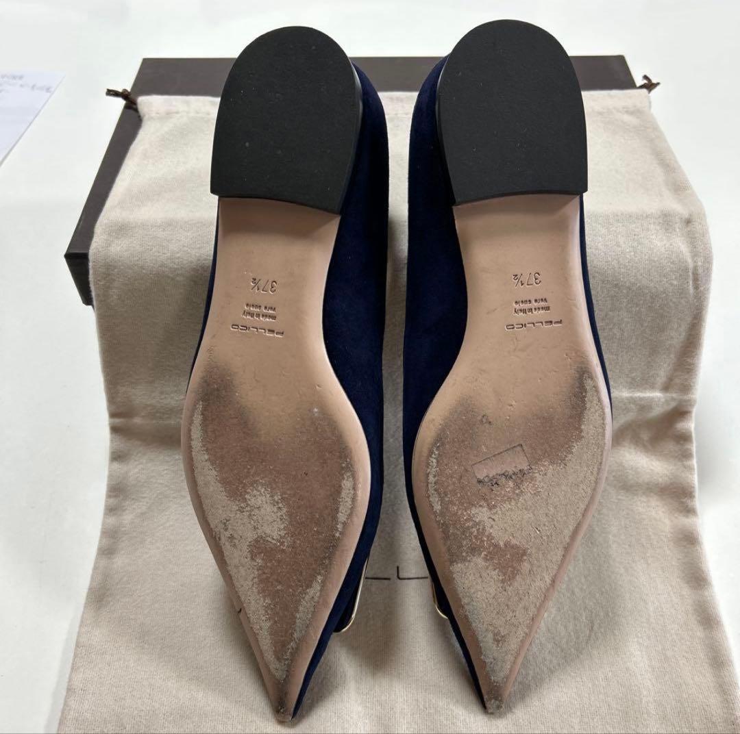【超美品】PELLICO スエードネイビー ポインテッドトゥ