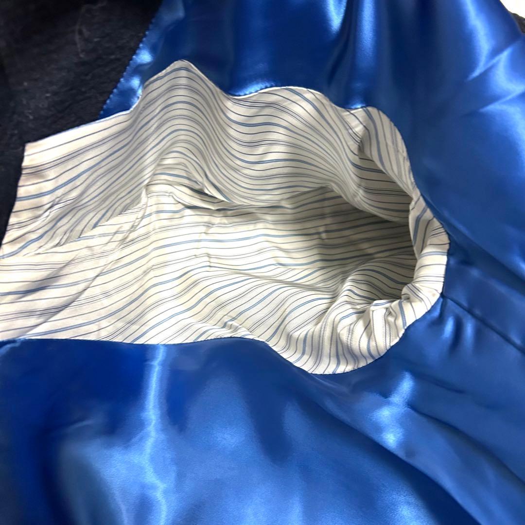 AD2017 希少　トリコ　コムデギャルソン　丸襟　ステンカラーコート　ネイビー