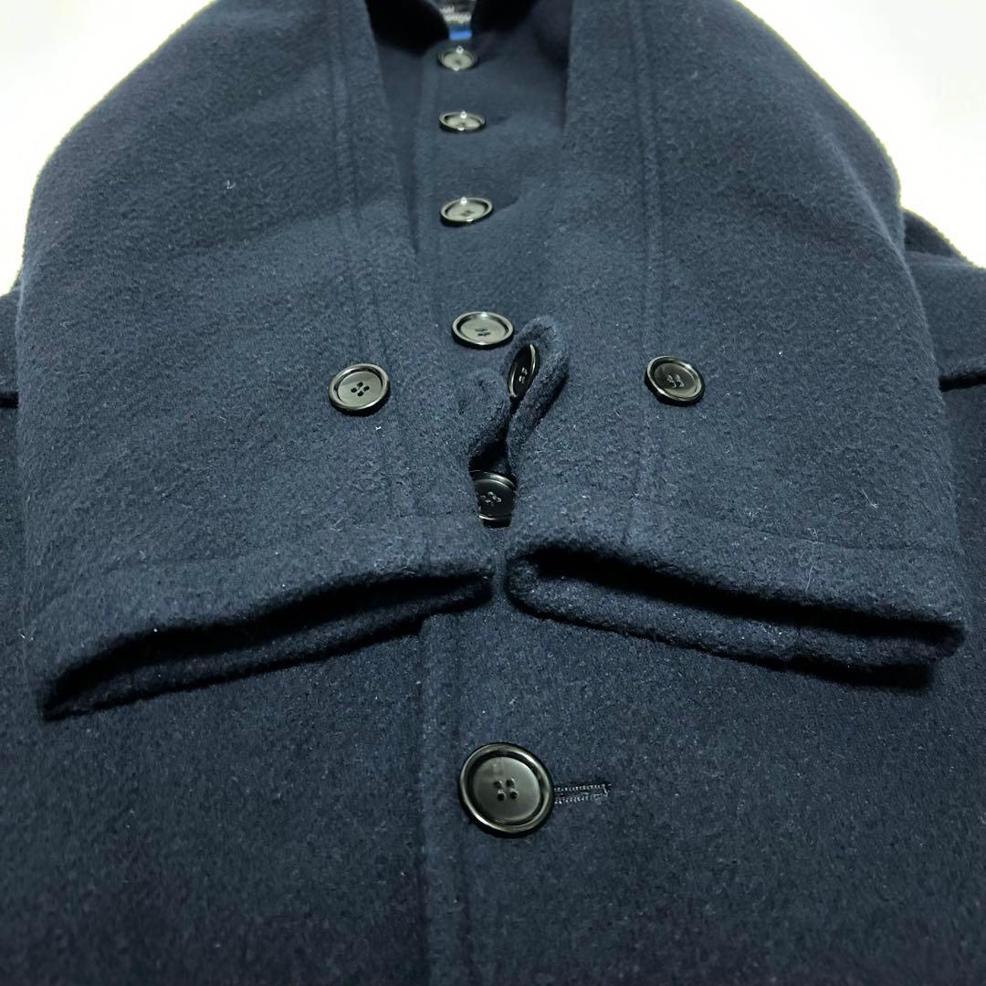 AD2017 希少　トリコ　コムデギャルソン　丸襟　ステンカラーコート　ネイビー