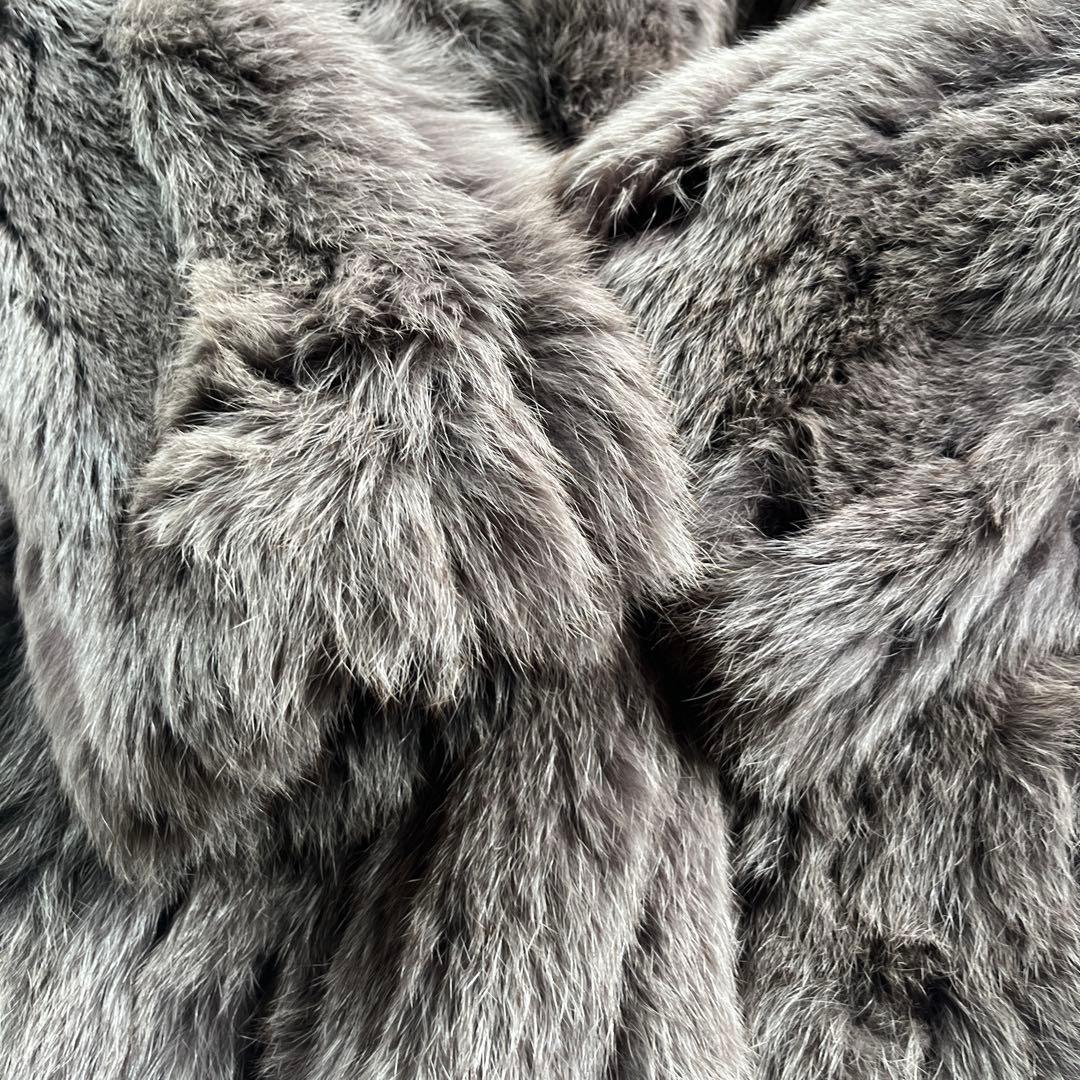 極美品 肌触り最高 フォックスファー グレー ファーコート 長袖 ラグジュアリー