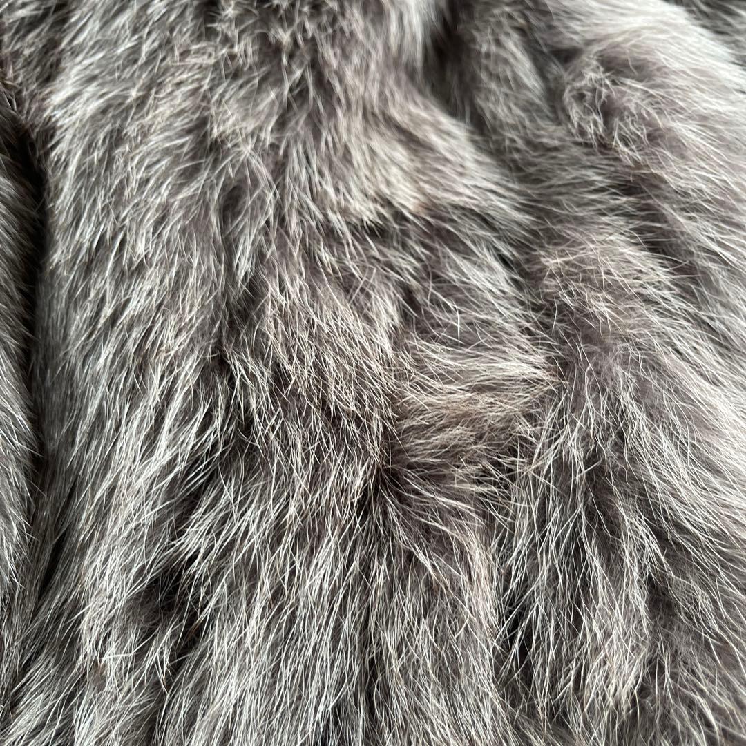 極美品 肌触り最高 フォックスファー グレー ファーコート 長袖 ラグジュアリー