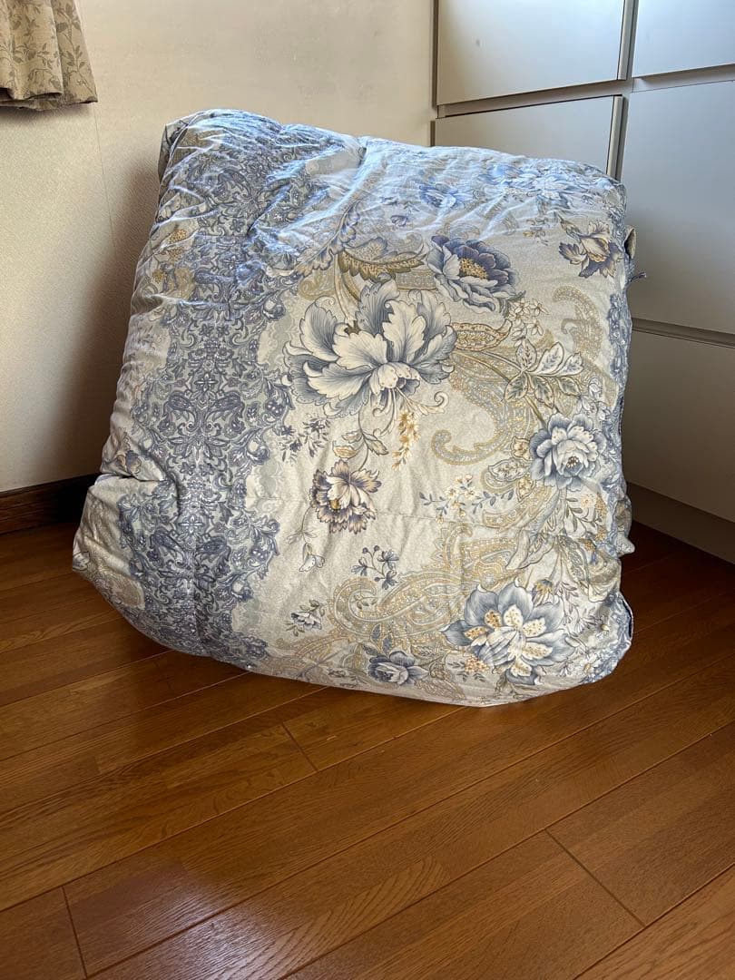 羽毛掛布団プレミアムダウンウォッシュ方式リフォーム1.5㎏青系150×210SL