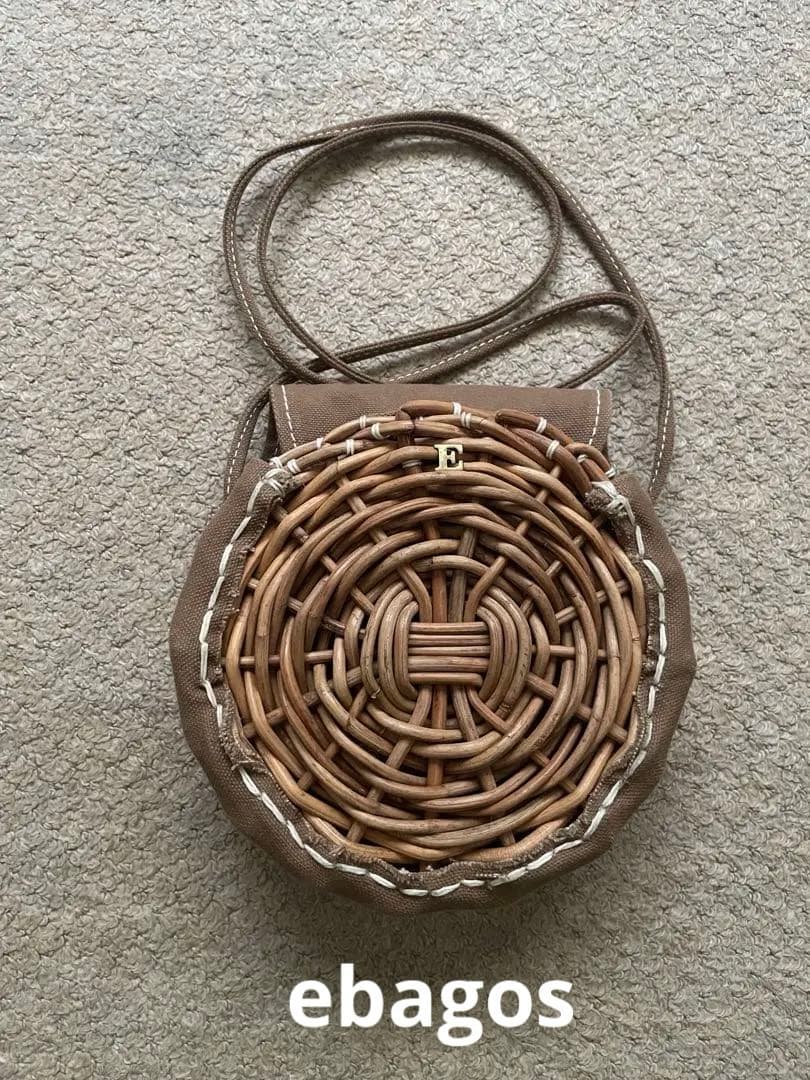 ebagos 防水キャンパス　サークルポシェット BEIGE 手鏡付き