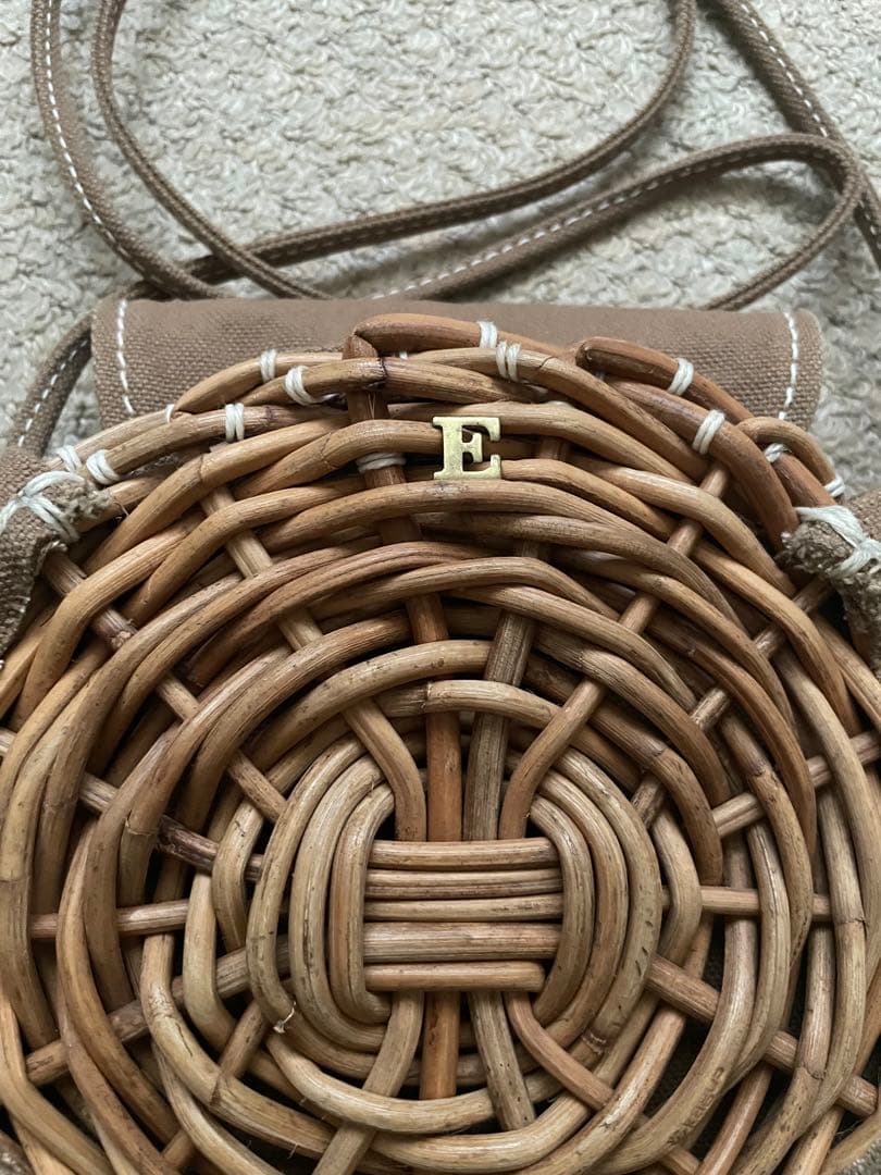 ebagos 防水キャンパス　サークルポシェット BEIGE 手鏡付き