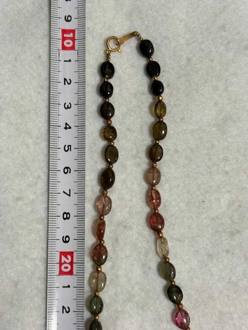 K18 トルマリン　ネックレス