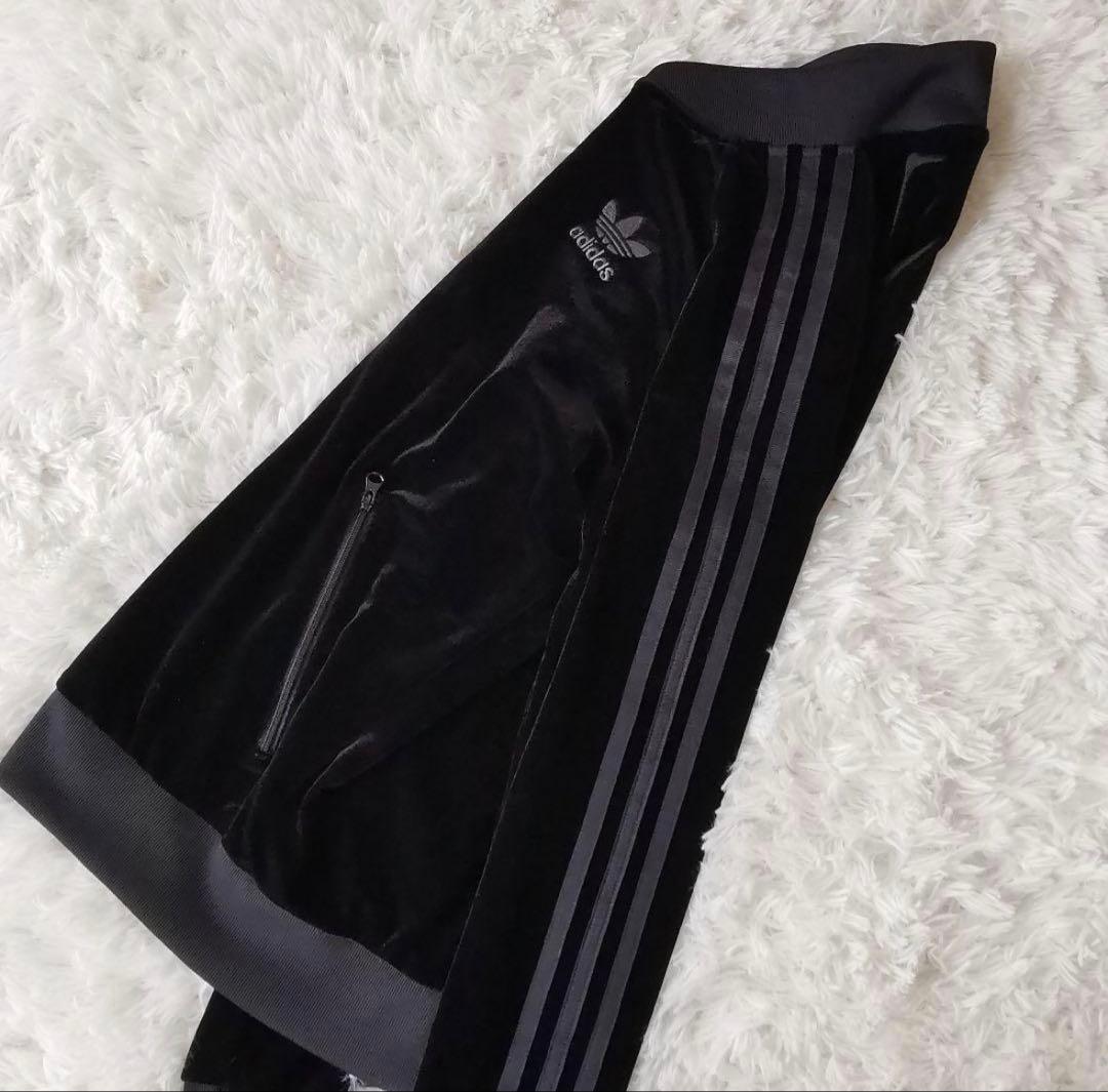 adidas ベルベット ジャージ 黒 UK 10