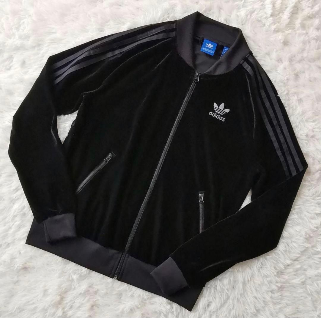 adidas ベルベット ジャージ 黒 UK 10