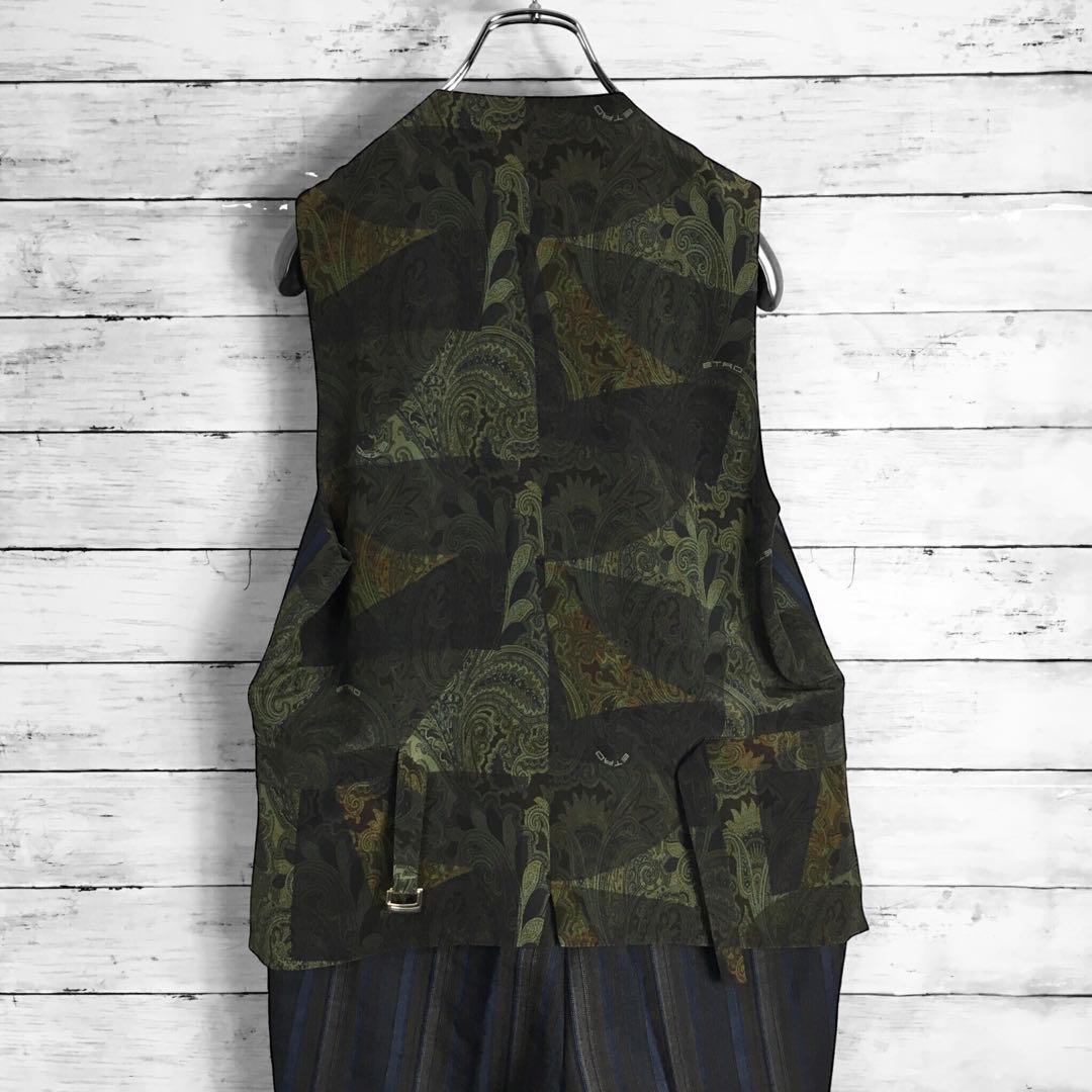 エトロ スリーピースピース ストライプセットアップスーツ ペイズリー 48サイズ