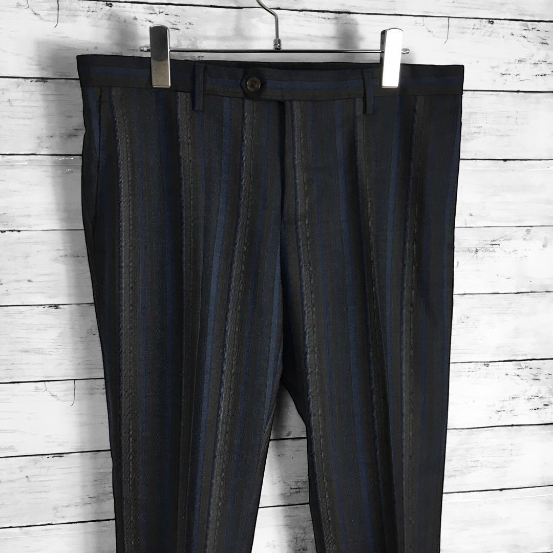 エトロ スリーピースピース ストライプセットアップスーツ ペイズリー 48サイズ