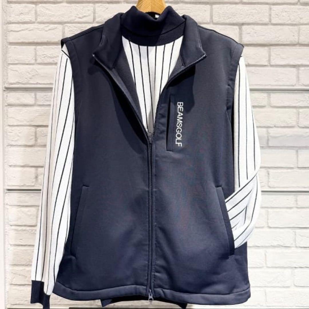 【新品】BEAMS GOLF ジャージ ジップベスト（NAVY）