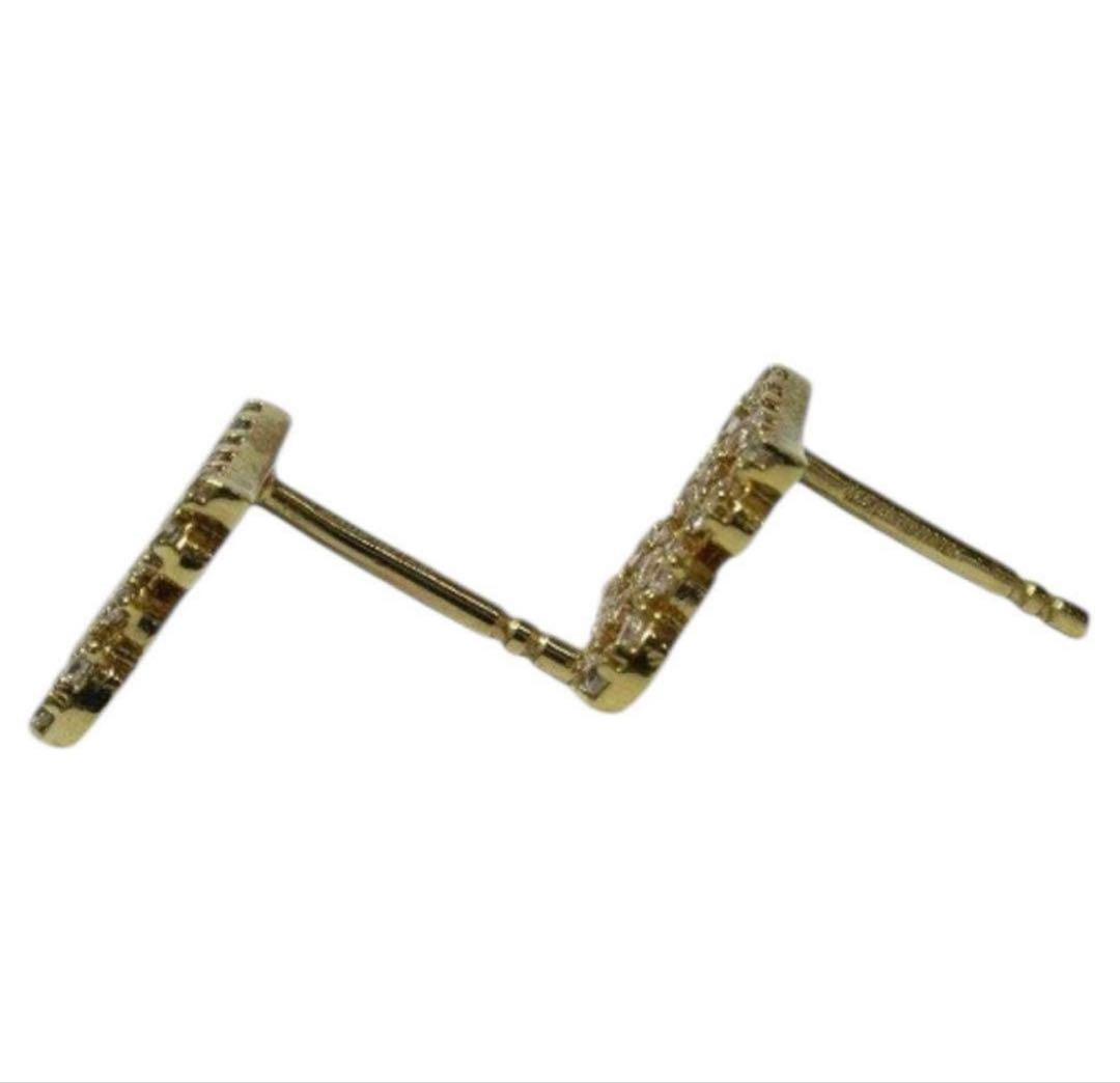 美品　FENDI フェンディ FFロゴ ラインストーン ピアス