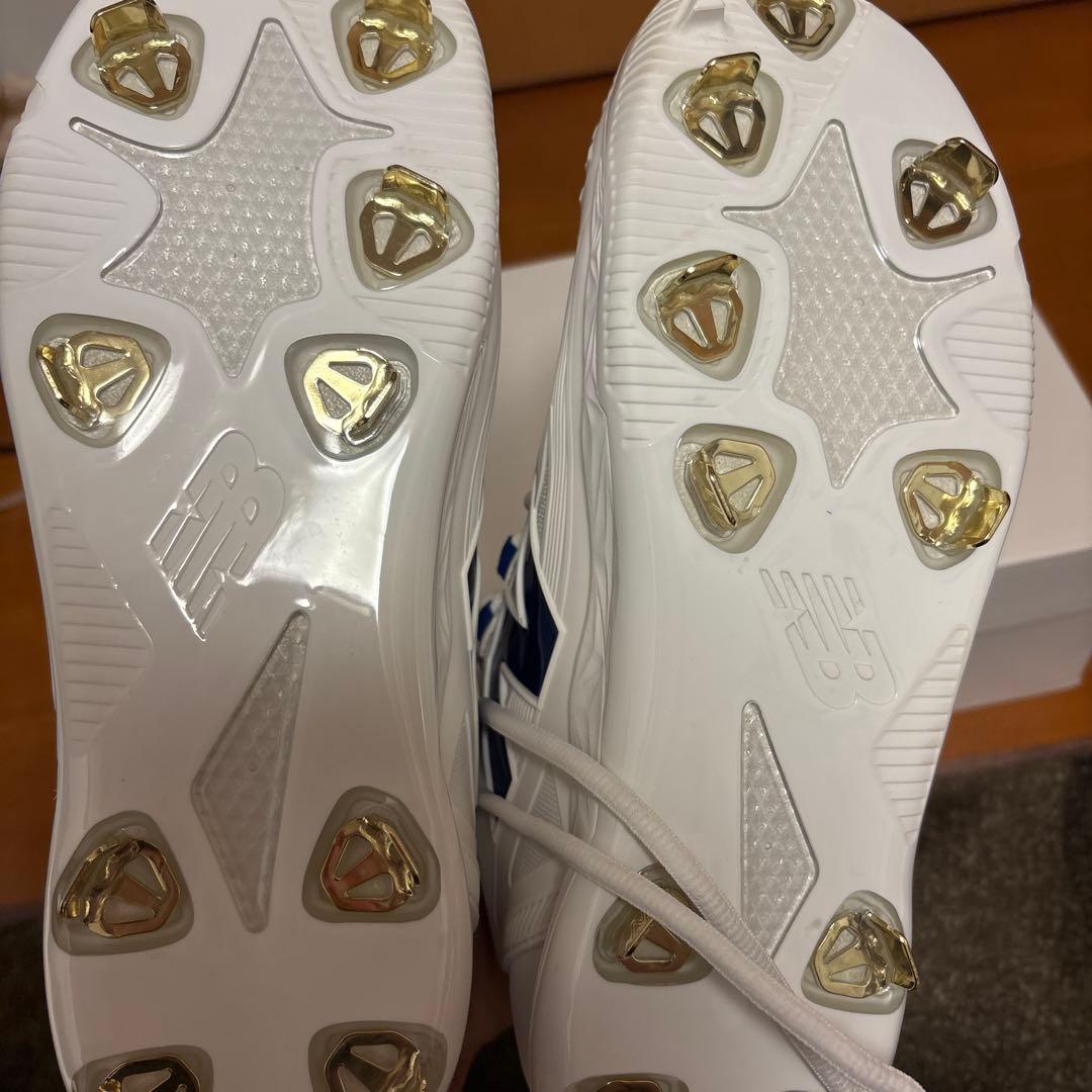 new balance S01 野球シューズ ホワイト/ネイビー