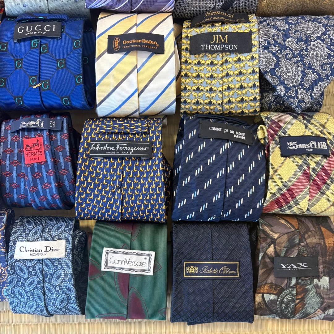 ハイブランドネクタイ 50本セット 全てシルク シャネル エルメス まとめ売り
