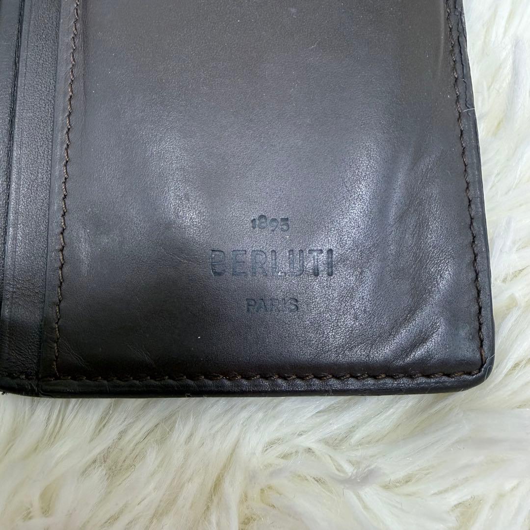 ✨美品✨ベルルッティ Wスタンプ カリグラフィ 二つ折り 長財布　ブラウン